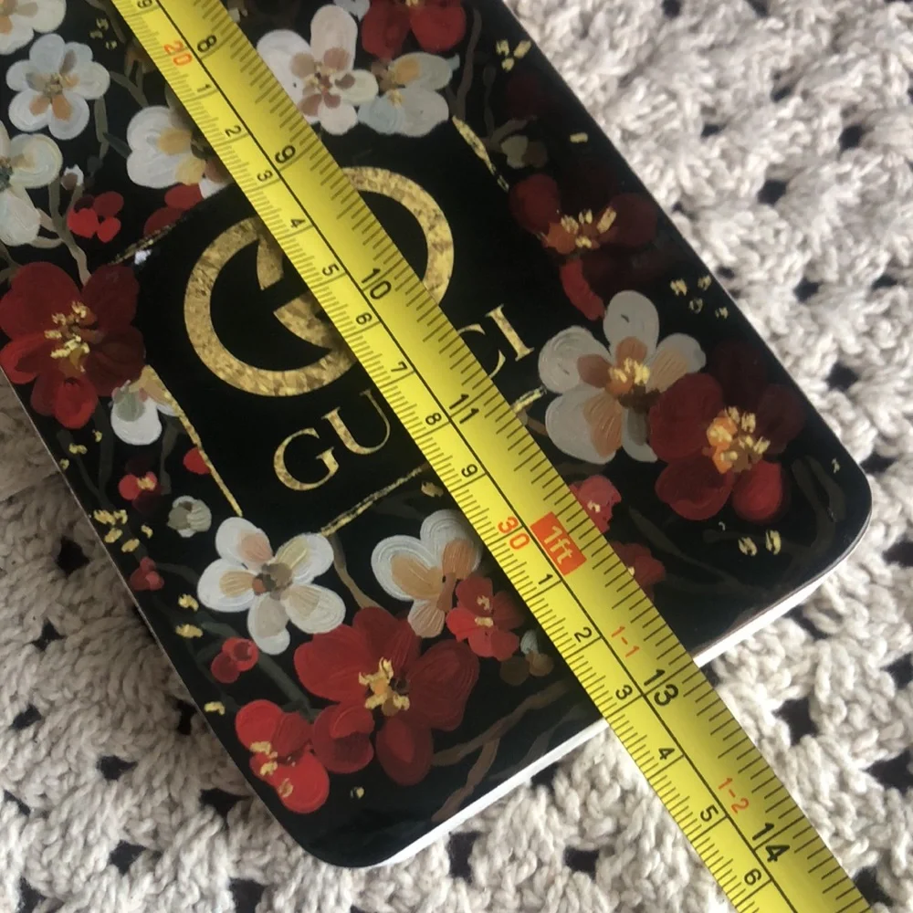 Gucci Red and Gold Floral Champagne Bottle Wooden Home Decor